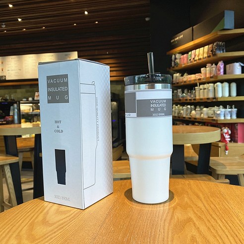 ZZJJC 아이디어 보온병 아이디어 텀블러 아웃도어 보온병, 흰색, 701ml-900ml