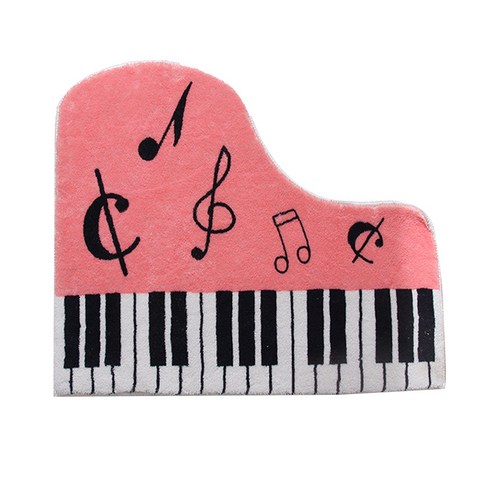 新款个性钢琴地毯仿羊绒床垫店入门地毯床垫入口床垫水洗机, 빨간 피아노