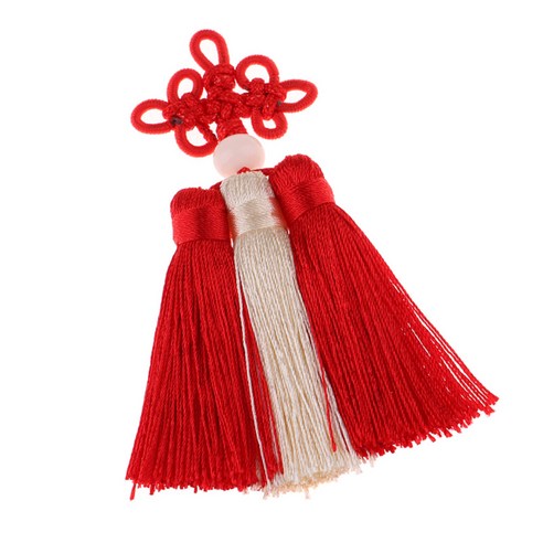 중국어 매듭 Tassels 술 프린지 Tassels 액세서리, 레드 베이지, 나일론