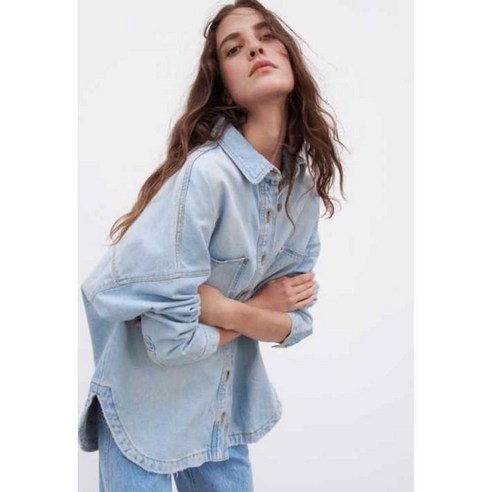 자라 ZARA 봄 데님 셔츠 오버핏 캐주얼 코디 데일리룩