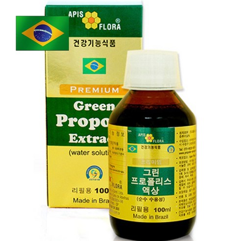 HNH365 브라질 프리미엄 그린프로폴리스 액상 리필용 100ml 무알콜 수용성 항산화 구강 목건강 프로보노이드 아르테필린C 함유 HNH365 설명절부모님선물추천베스트, 1개