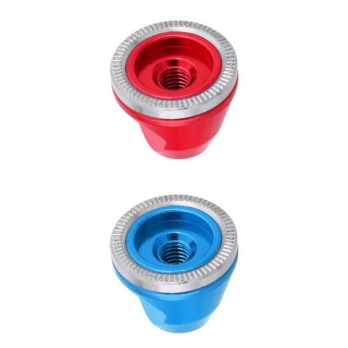 2 조각 도로 MTB M5 휠 허브 차축 너트 알루미늄 꼬치 캡 볼트 Axie 너트, 블루 레드, 설명