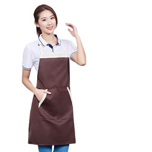 ANKRIC 방수앞치마 방유 방모 홀더 조절 주방 더러움 앞치마, 커피 색상