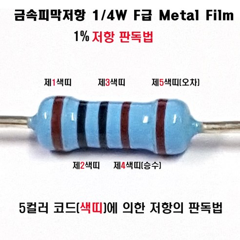 저항 33K옴 (10개묶음) 1/4W F급 1% 금속피막저항 정밀저항 고정저항 Metal Film Resistor
