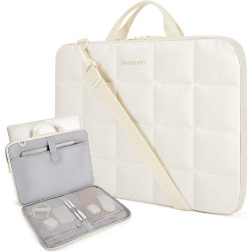 BAGSMART 1314인치 노트북 케이스 패딩 가방 맥북 에어프로 13.3인치 장착 델 HP 레노버 커버, Upgrade Model-black, 13-14 inch, 1개