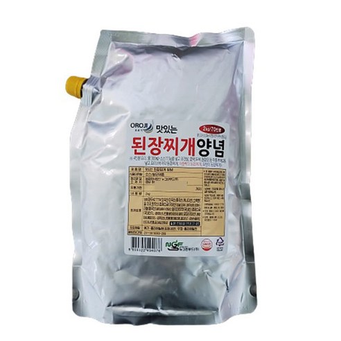 오로지 맛있는 된장찌개양념2kg 뉴그린 된장찌개 소스 전문점용, 1개, 2kg