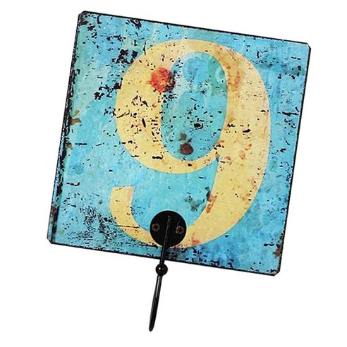 벽걸이/걸이 디지털 번호 코트 모자 키 후크 메탈 코트 선물, 철, 번호 9
