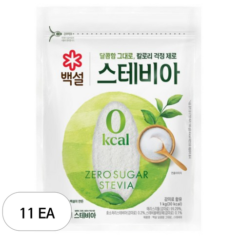 백설 달콤함 그대로 스테비아, 1kg, 11개