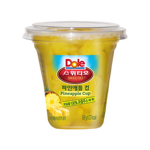 Dole 컵과일 후룻컵 198gx12개 파인애플컵 간편간식 디저트 슬라이스과일 무배, 198g, 12개
