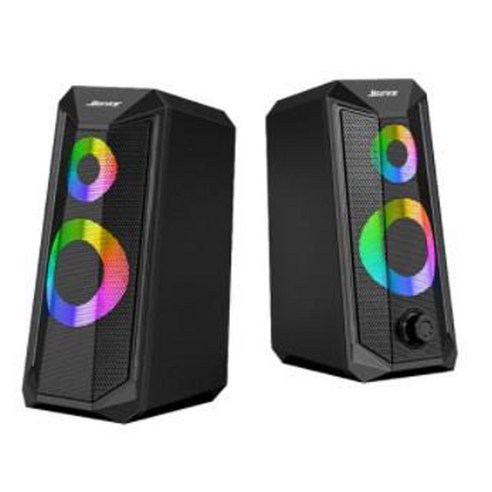 Xzante Bonks 노트북 컴퓨터용 USB RGB 데스크탑 스피커 3.5Mm AUX 오디오 음악 플레이어 멀티미디어 PC 홈 확성기, 검은 색