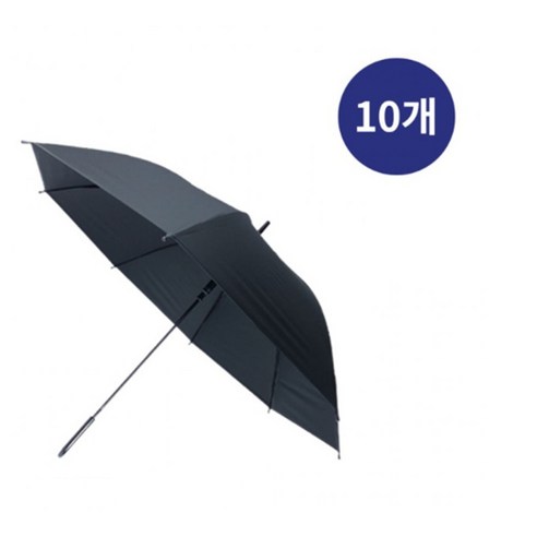 견고한 8개 살대 무지블랙 반자동 검정 장우산 10개 판촉 홍보 아동 경량