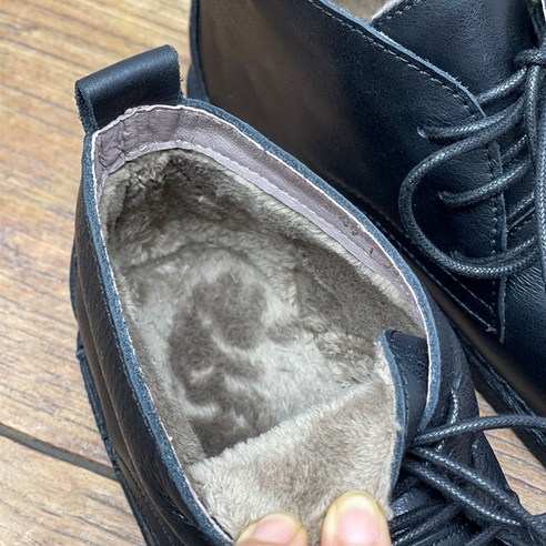 여자 앵클 부츠 수제화 첼시 소가죽 통굽 발편한 워커 데저트 e13