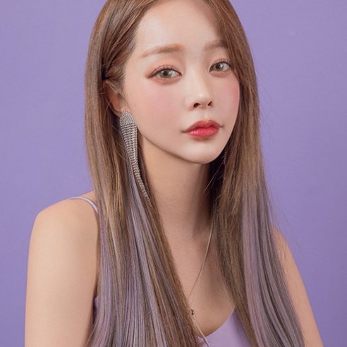 가발매니아 퍼스널 컬러 브릿지 웨이브 피스, 1개, 바이올렛펍