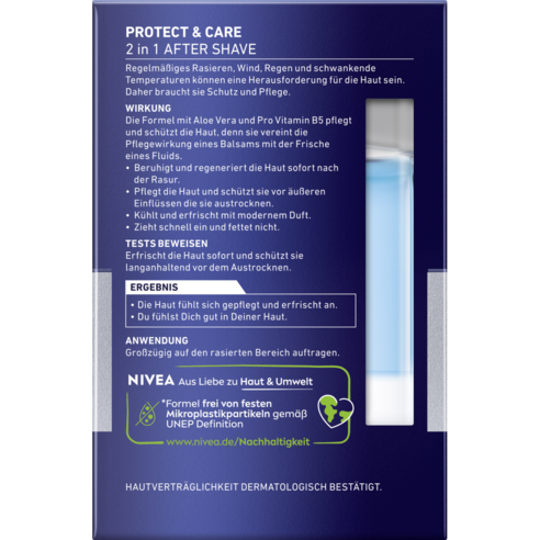 면도 후 자극받은 피부를 위한 진정과 보습, 니베아 맨 프로텍트 & 케어 2in1 애프터 쉐이브