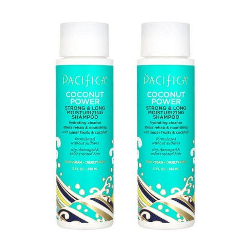 퍼시피카 코코넛 파워 스트롱 & 롱 모이스처라이징 샴푸, 2개, 355ml