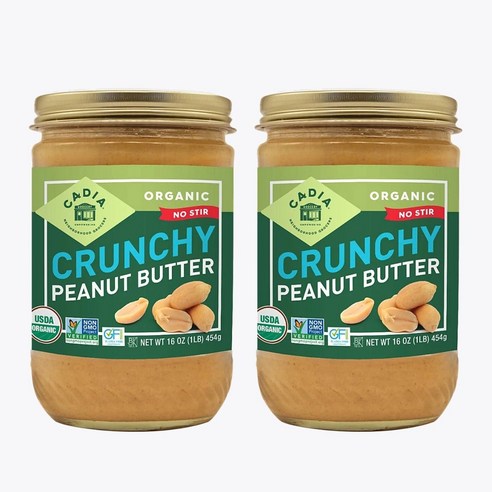 카디아 크런치 피넛 버터, 454g, 2개