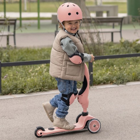 안전과 스타일을 모두 갖춘 스쿳앤라이드 프리미엄 보호대 세트(로즈)