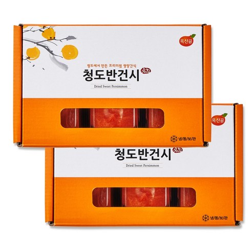 청도반건시 곶감 6입 2팩 (총 12입) 가정용 실속형 맛보기 제수용, 1개, 특대과(80g내) 6입 X 2박스