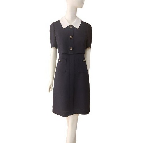 숲 SOUP 카라 배색 반팔 원피스SA5OPM7 259803 숲원피스