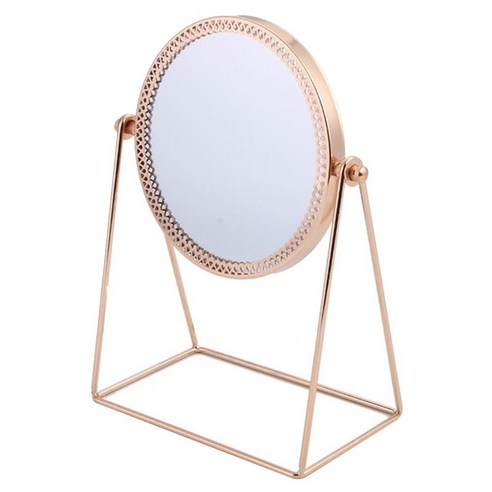 메이크업 거울 거실 대기실 화장대 출입구 살롱 용 금속 프레임 탁상용 화장 거울이있는 화장대 거울, 라운드, 금속 황동