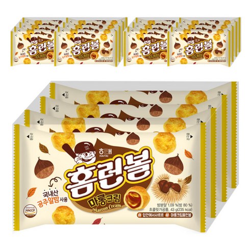 해태제과 해태 에이스 씬 에스프레소 291g 7개, 해태제과 홈런볼 마롱크림 4번들, 172g, 5개