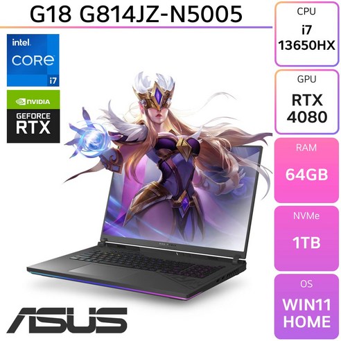 ASUS ROG STRIX G18 G814JZ-N5005, 그레이, 1TB, 64GB, WIN11 Home