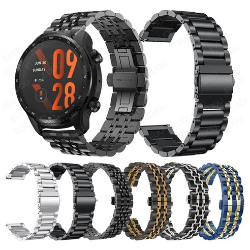 TicWatch E3/GTX 시계 밴드 팔찌 액세서리에 대 한 TicWatch 프로 3 울트라 GPS 스마트 워치 밴드에 대 한 금속 스테인레스 스틸 스트랩, A, TicWatch E3