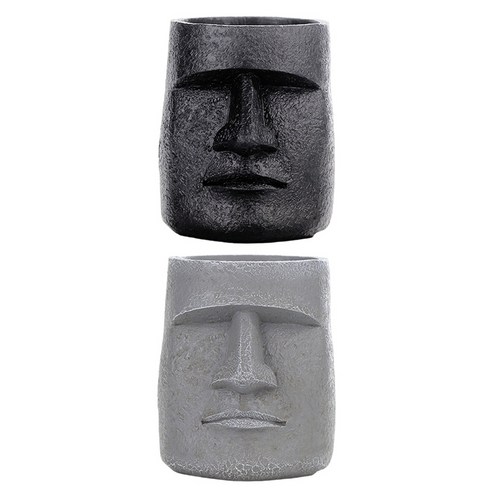 2pc 고대 부활절 섬 동상 테이블 장식품에 대 한 장식, 수지, G