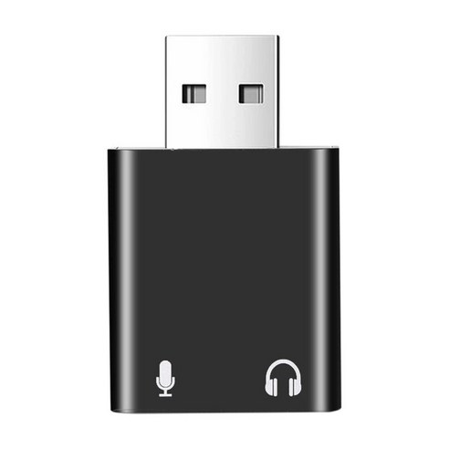 고품질 USB 여성 - 3.5mm 잭 남성 오디오 변환기 어댑터 7.1CH, 40x25x10mm, 블랙, 알루미늄 합금