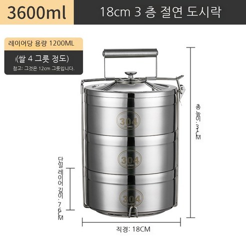Coolife 보온 도시락 스테인레스 스틸 더블 레이어 절연 점심 상자 배럴 2 3 4/5 멀티 레이어 점심 상자 용량 음식 그리드 냄비, 짙은 녹색
