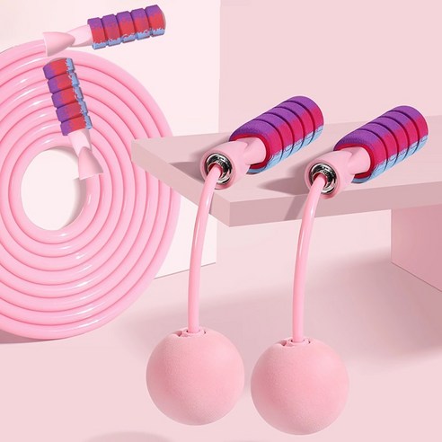 SMABAT 2in1 유무선 스마트 멀티 줄넘기 디지털 노라인 무선줄넘기+유선줄넘기 세트 실내외 다이어트 유산소 홈트레이닝 운동기구, 벚꽃 핑크