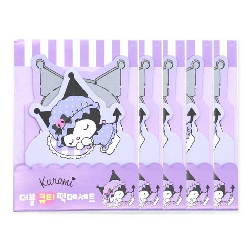 산리오 캐릭터즈 다이컷 점착메모지 1세트(5입), 퍼플쿠로미