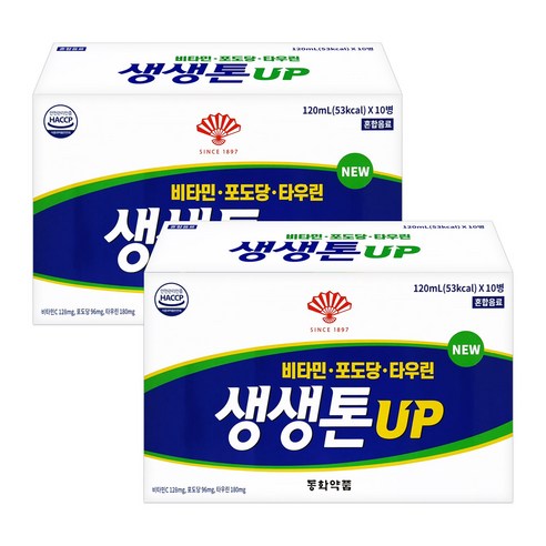 동화제약 생생톤UP 활력드링크 비타민+포도당+타우린, 120ml, 20개