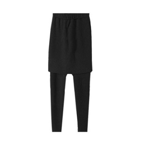 솔레일 인조밍크털 기모 5부 치마레깅스
