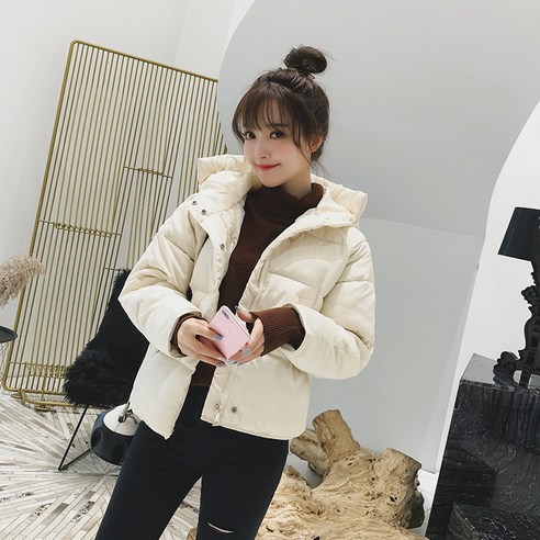 여성용 짧은면 코트 새로운 겨울 한국 스타일 느슨한 면화 패딩 코트 두꺼운 작은 빵 코트 유행