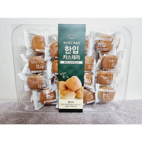 부드럽고 촉촉한 한입 카스테라 32입, 640g, 1개