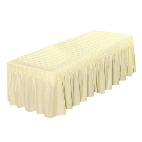 숨구멍 20을 가진 단단한 안마 테이블 치마 침대 대차대조표 덮개, Beige-180x60cm, 100% 폴리 에스터