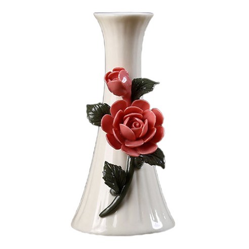 중국 스타일 꽃병 조각 꽃꽂이 꽃 3D, 장미, 세라믹