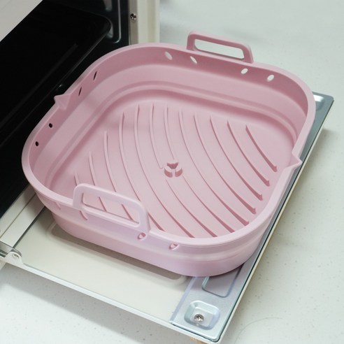 [OKㅣ강추] 그로스팟 편리한 에어프라이어 실리콘 접이식 용기 대형, 파스텔 핑크, 1개 [OKNOWㅣ추천상품]