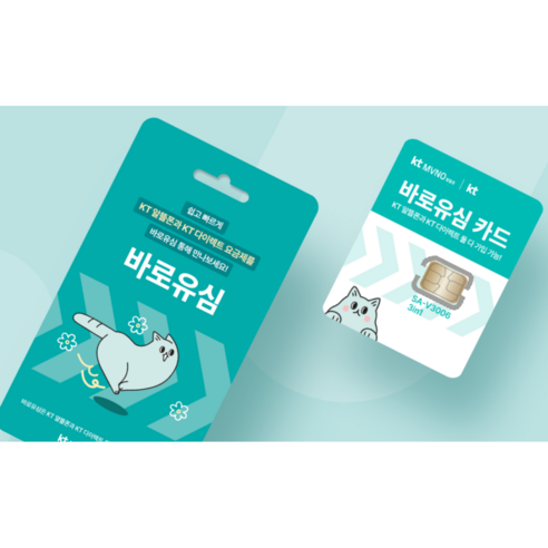 KT 바로유심 알뜰폰 유심칩 USIM (묶음)