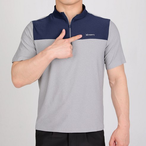 [스타일랑] 남성 여름용 쿨 반팔 등산 아웃도어 티셔츠_여름타파 냉감 집업 티셔츠