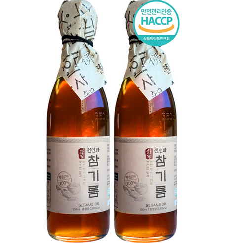 시장쏙 전연화 참기름, 2개, 350ml