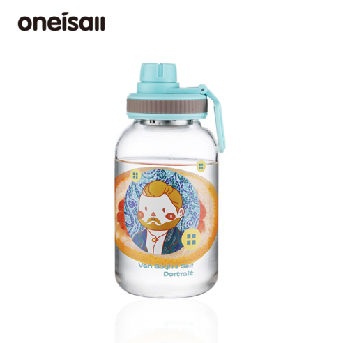 ONEISALL 대용량 내열유리 주전자 다용도 물컵 찻잔 혼합색상 1개, 그린 700ml