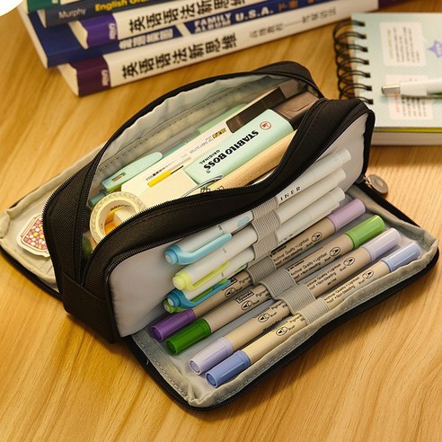 내구성 있고 기능적인 패브릭 대용량 필통
