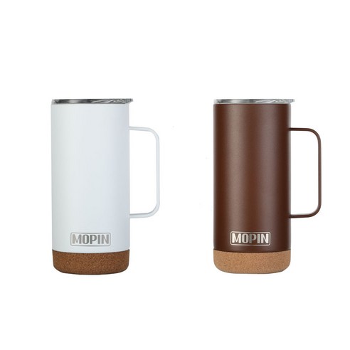 모핀 딤플 스탠 머그 텀블러 2개 셋트 보냉보온 473ml, 화이트+커피