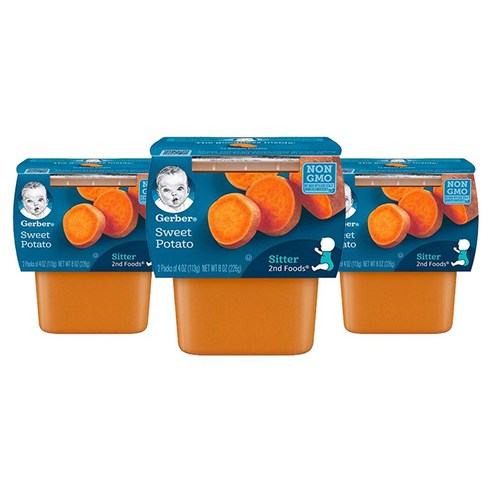 거버 어린이 액상 식품 113g 2개입, 고구마(Sweet Potatoes), 226g, 3개