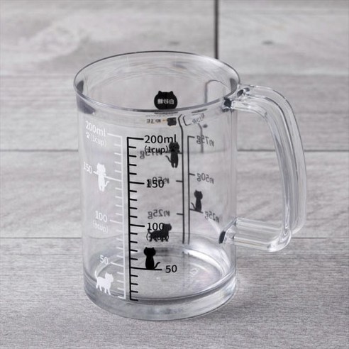 냐미 고양이 계량컵, 1개, 클리어, 200ml