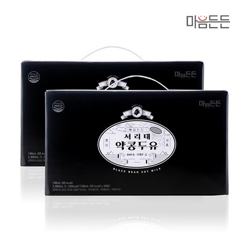 [마음든든] 서리태약콩두유 40팩 (20팩x2), 40개, 190ml