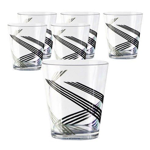 코렐 아크릴릭 라운드 글래스 일반 물컵 414ml, Urban Arc, 6개입