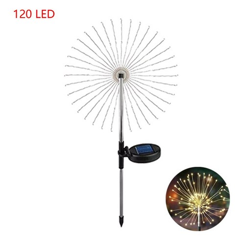 150LED 태양 야외 잔디 민들레 방수 플래시 문자열 조명 잔디 불꽃 램프 정원 크리스마스 장식 안뜰 조명, 1 PC_120ledWarmWhite